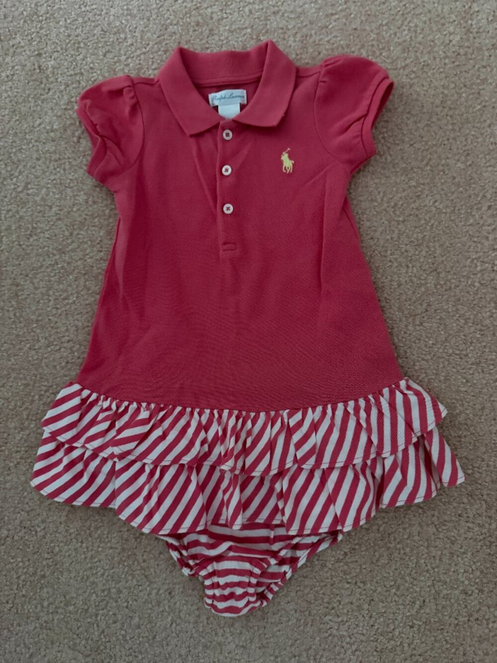 9 Month Ralph Lauren 2-pc Ruffle top with Bloomers